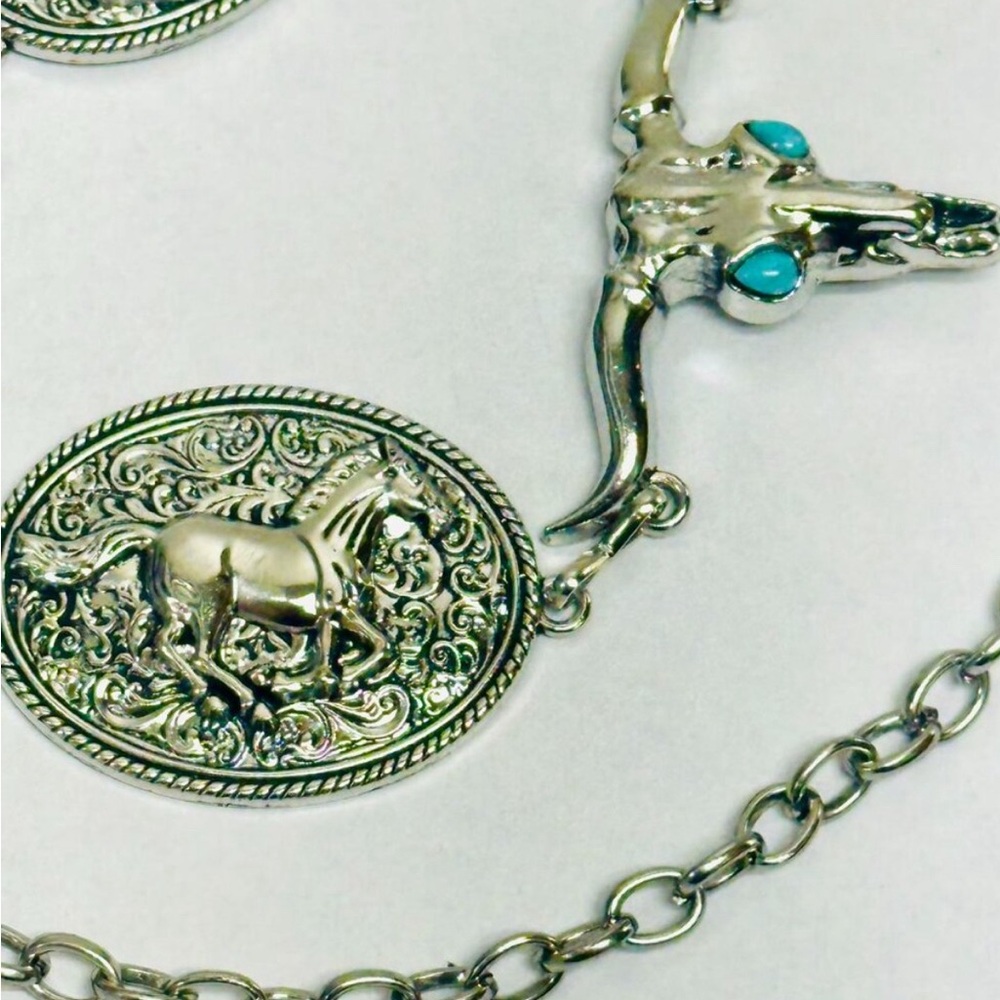 Alloy Metal Turquoise Boho Waist Chain Decorative Belt